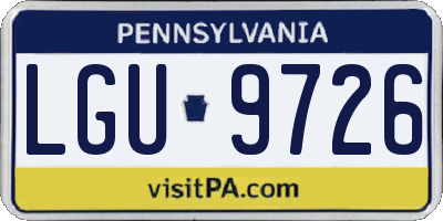PA license plate LGU9726