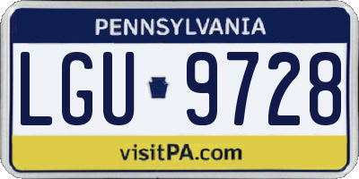 PA license plate LGU9728