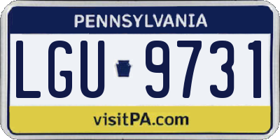 PA license plate LGU9731