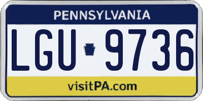 PA license plate LGU9736