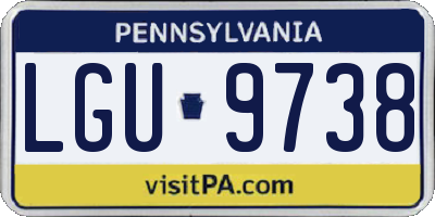 PA license plate LGU9738