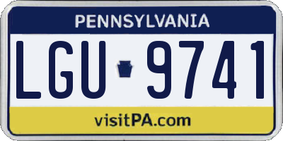 PA license plate LGU9741