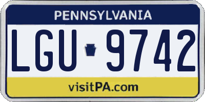 PA license plate LGU9742
