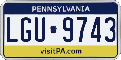 PA license plate LGU9743