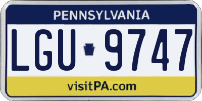 PA license plate LGU9747