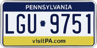 PA license plate LGU9751