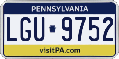 PA license plate LGU9752