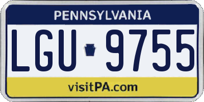 PA license plate LGU9755