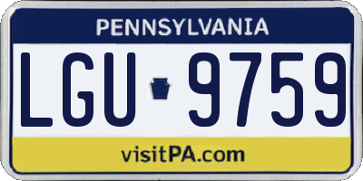 PA license plate LGU9759