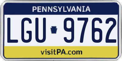 PA license plate LGU9762