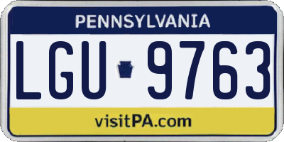 PA license plate LGU9763