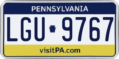 PA license plate LGU9767
