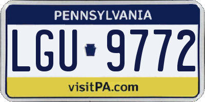 PA license plate LGU9772