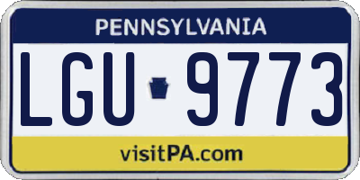 PA license plate LGU9773