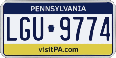 PA license plate LGU9774