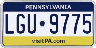 PA license plate LGU9775