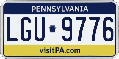 PA license plate LGU9776