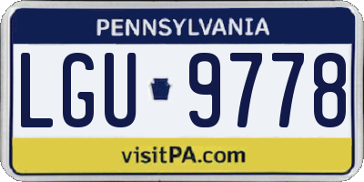 PA license plate LGU9778