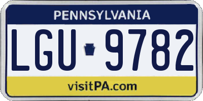 PA license plate LGU9782