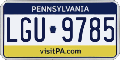 PA license plate LGU9785
