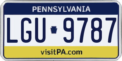 PA license plate LGU9787