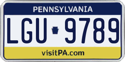 PA license plate LGU9789