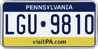 PA license plate LGU9810