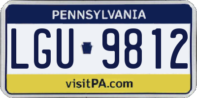 PA license plate LGU9812