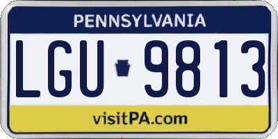 PA license plate LGU9813