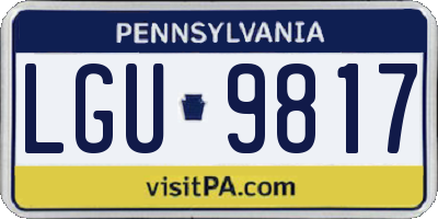 PA license plate LGU9817