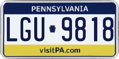 PA license plate LGU9818