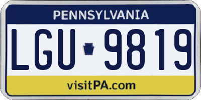 PA license plate LGU9819