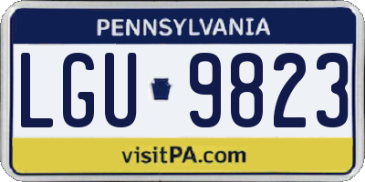PA license plate LGU9823