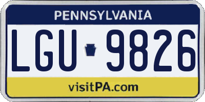 PA license plate LGU9826