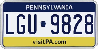 PA license plate LGU9828