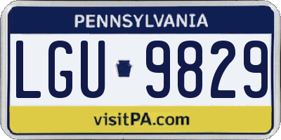 PA license plate LGU9829