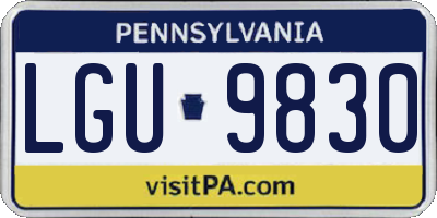 PA license plate LGU9830