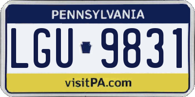 PA license plate LGU9831