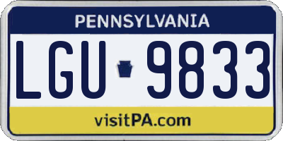 PA license plate LGU9833