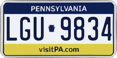 PA license plate LGU9834