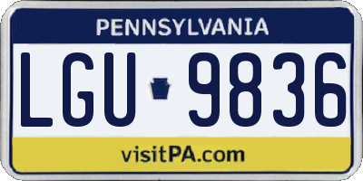 PA license plate LGU9836