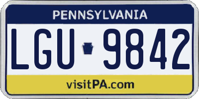 PA license plate LGU9842