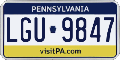 PA license plate LGU9847