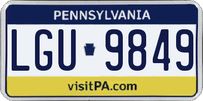 PA license plate LGU9849