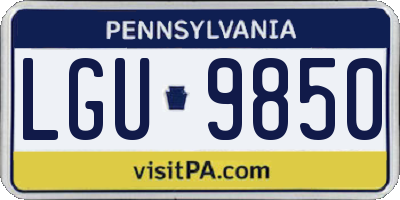 PA license plate LGU9850