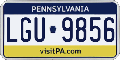 PA license plate LGU9856