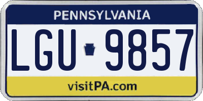 PA license plate LGU9857