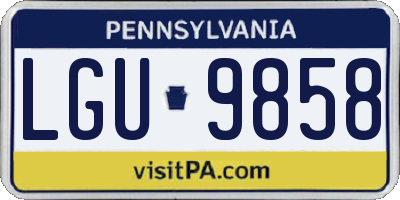 PA license plate LGU9858