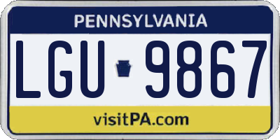 PA license plate LGU9867
