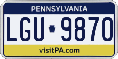 PA license plate LGU9870